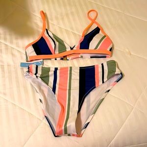 Multicolor striped bikini NBW